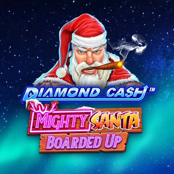Official Slots logo: Diamond Cash Mighty Santa Boarded Up by Greentube at SpinMaya Casino